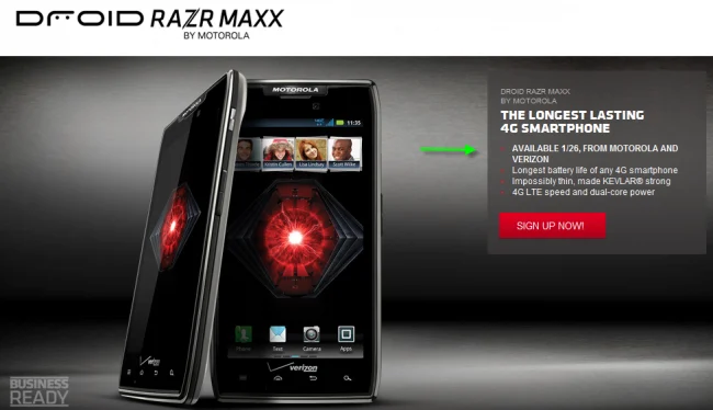 RAZR MAXX smartphone