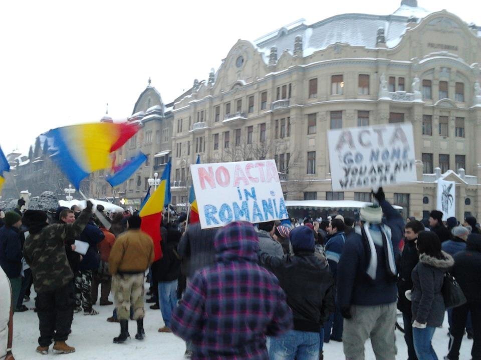 Proteste impotriva “Big-Brother-ului” ACTA la Bucuresti