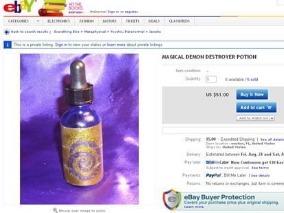 eBay a interzis vanzarea de obiecte magice
