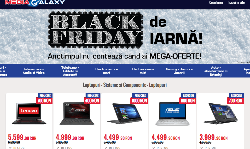 Black Friday MediaGalaxy lansează campania Black Friday de iarnă