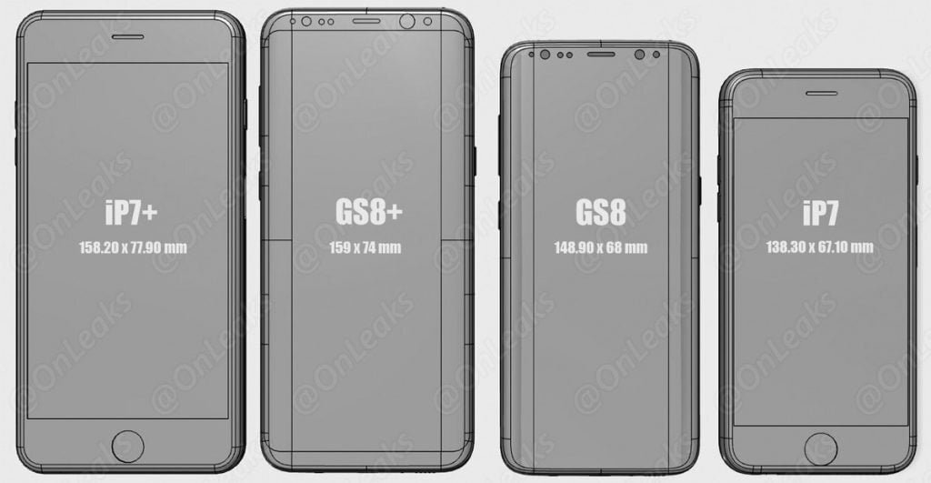 Comparatie galaxy s8 iphone 7