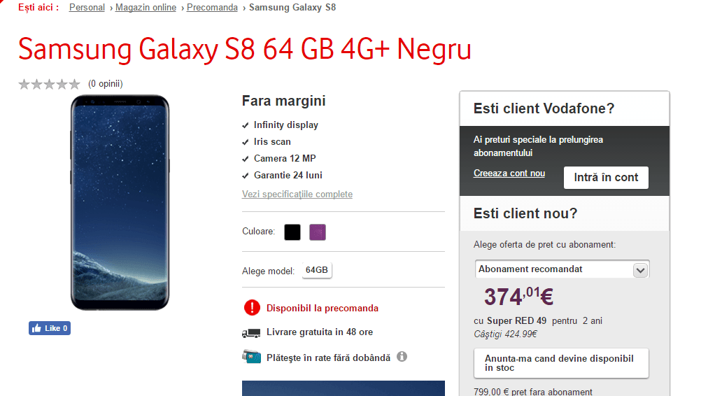 Galaxy s8 oferta vodafone