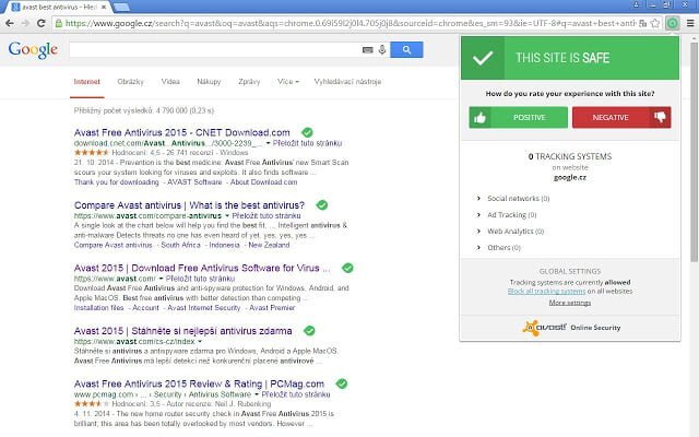 Avast Online Security pentru chrome