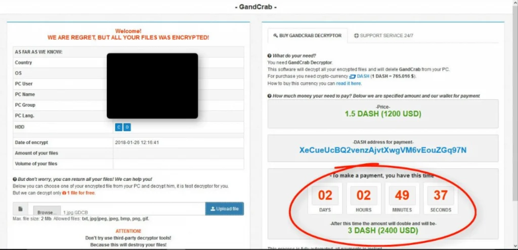 Gandcrab ransomware ransom note image sensorstechforum com