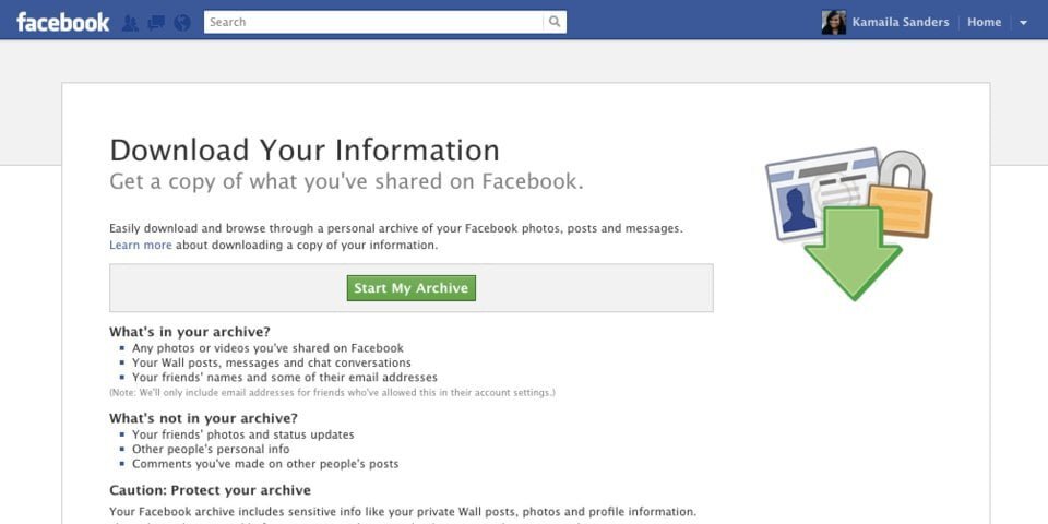 Facebook descarci date