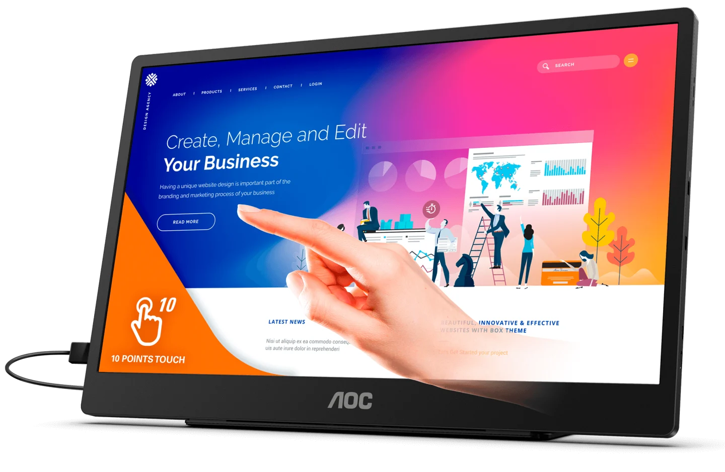 AOC 16T2: un nou monitor portabil de 15,6” cu touchscreen