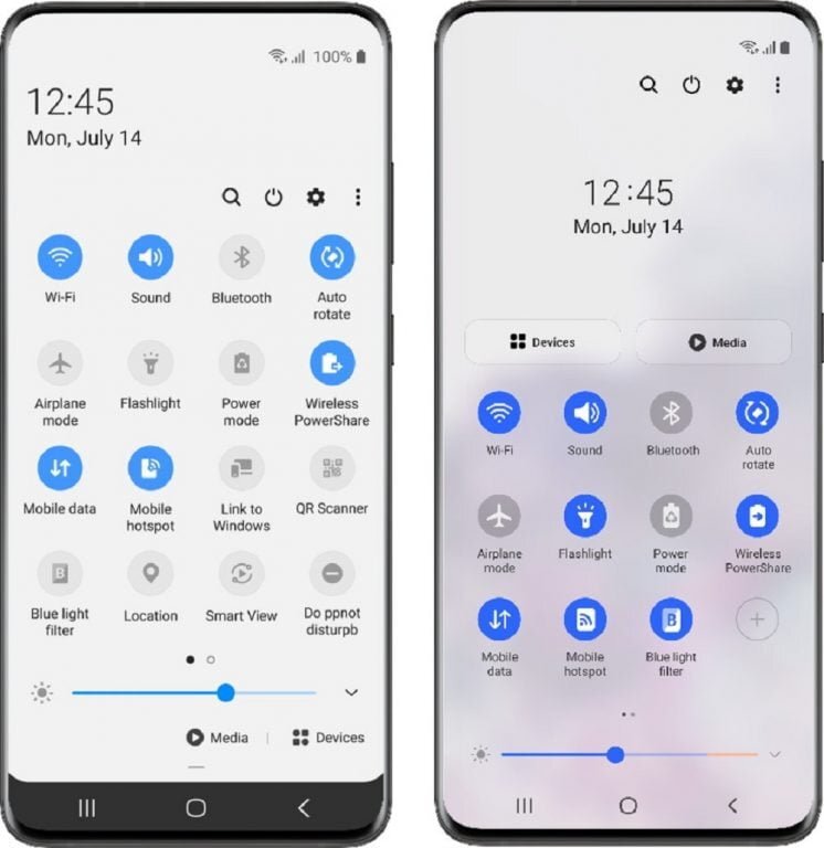5. One UI 3 Quick panel