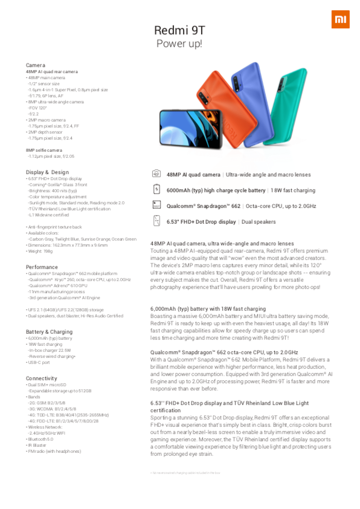 One Pager Redmi 9T