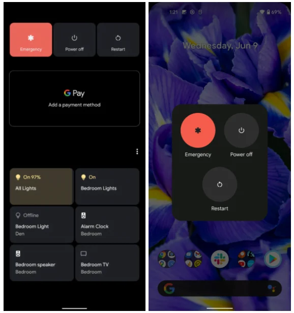 Android 12 — Imagine 2 Android 12 power menu