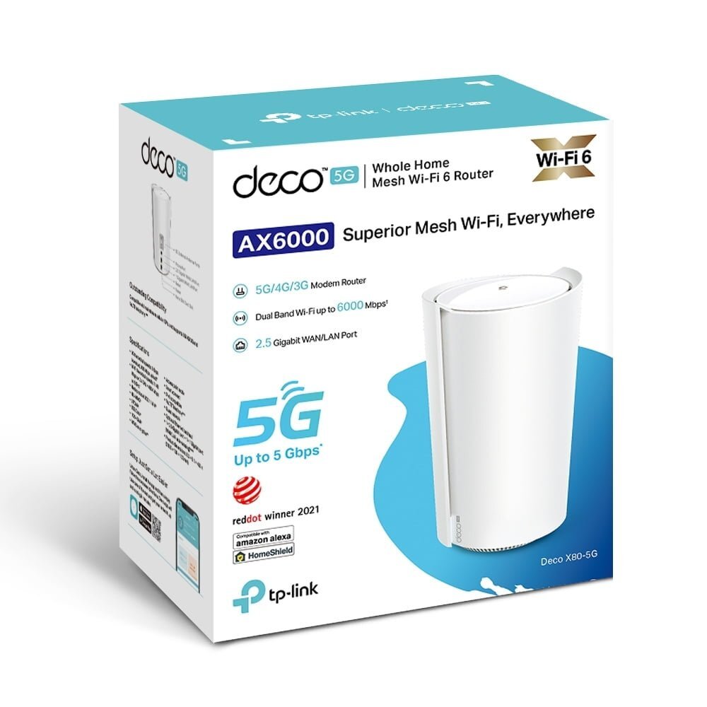 TP-Link Deco X80-5G — Imagine 4 08 TP Link Deco X80 5G 1 pack Sistem Mesh Wi Fi wifi 6 AX6000 conexiune 5G retea wireless router internet portabil large 20220726090124d