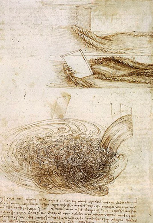 Schițele lui Da Vinci despre turbulențe