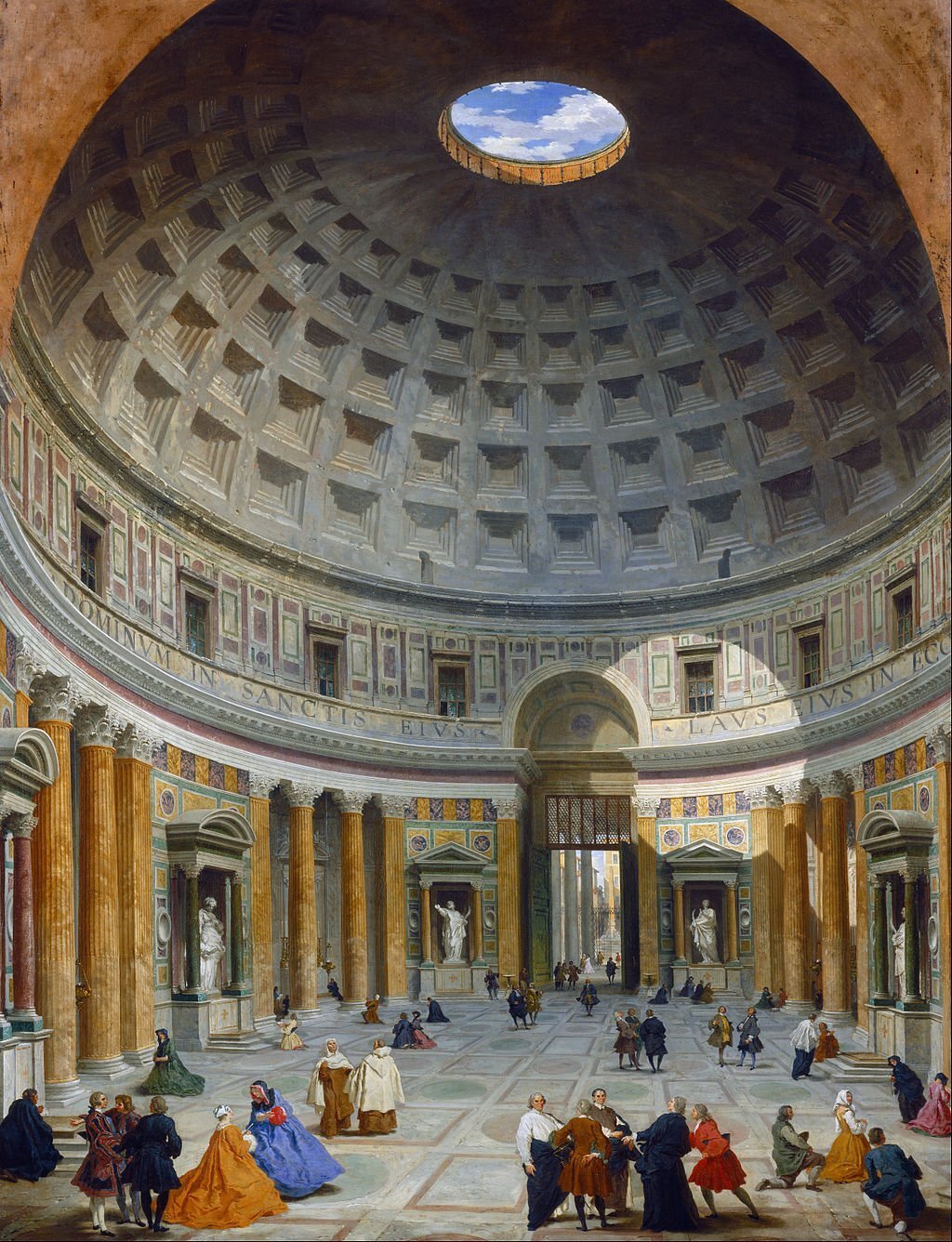 1024px Giovanni Paolo Panini Interior of the Pantheon Rome Google Art Project