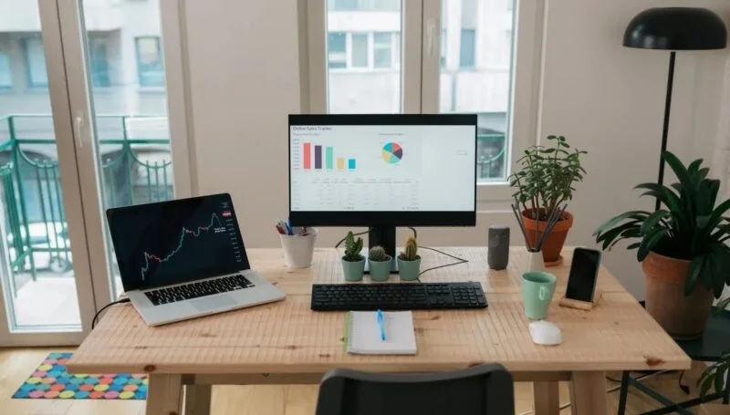 laptop in desktop