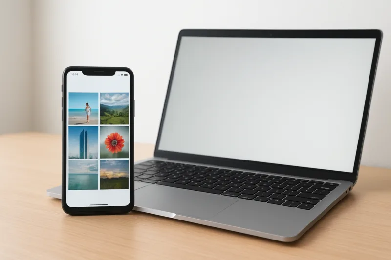 transfer fotografii telefon laptop