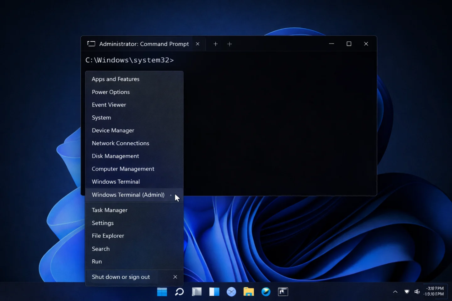 Cum deschizi CMD/Terminal cu drepturi de administrator.
