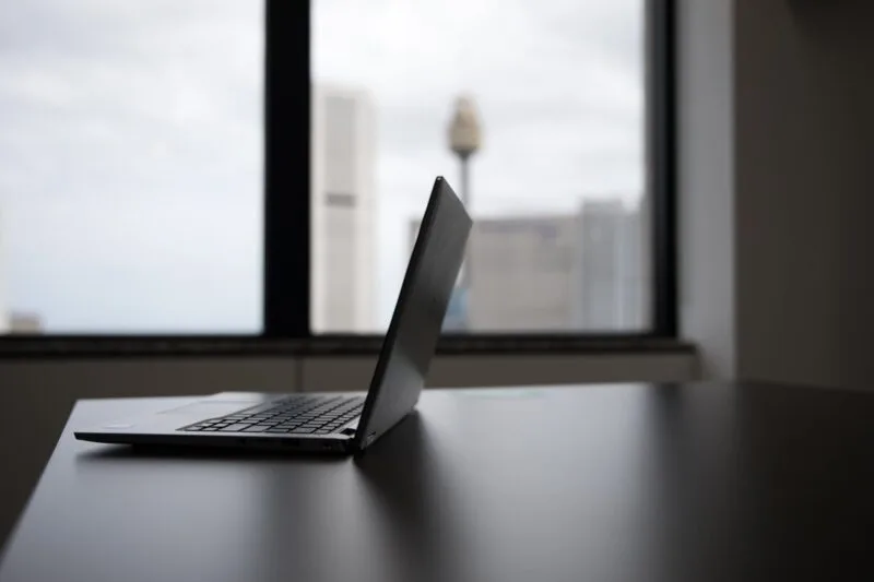 Laptop on work desk in corproate office 01 08 05 51 22 utc