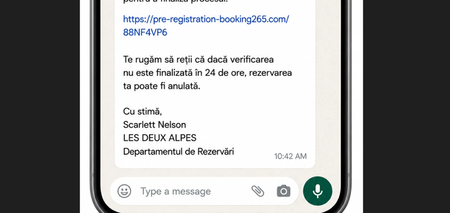 Bitdefender: Românii care pleacă în vacanță, vizați de o înșelătorie pe WhatsApp în numele unor hoteluri 