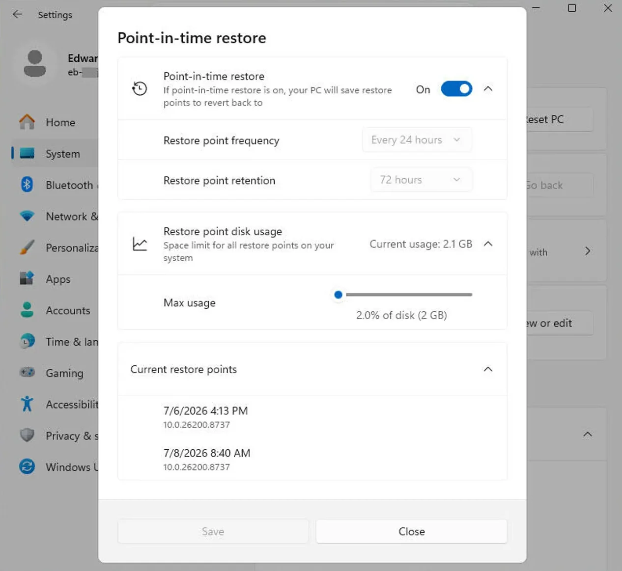 Point-in-Time Restore
