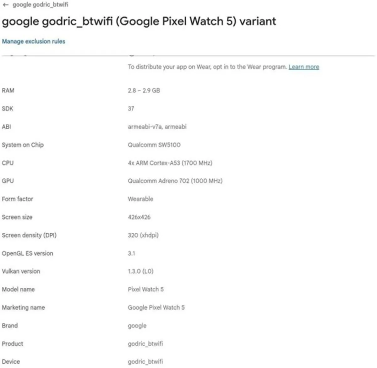 Pixel Watch 5 va veni echipat cu 3GB RAM