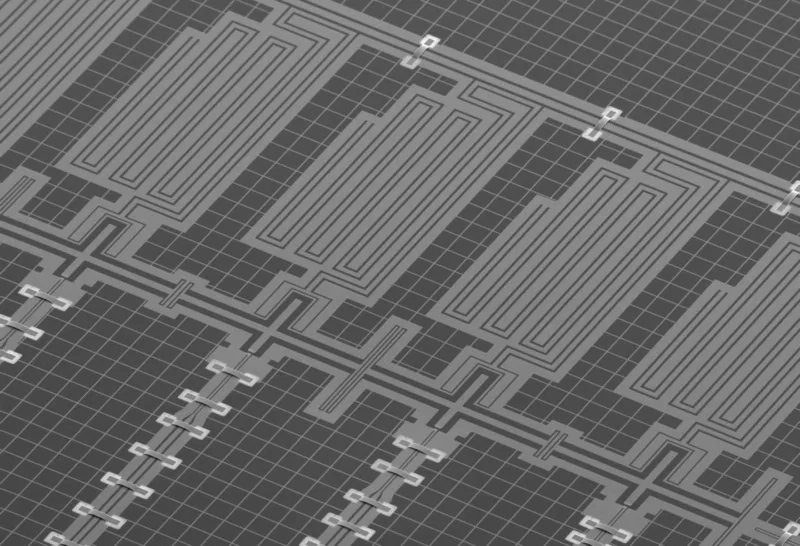 Cip cuantic superconductor cu 11 qubiți, montat pe suport