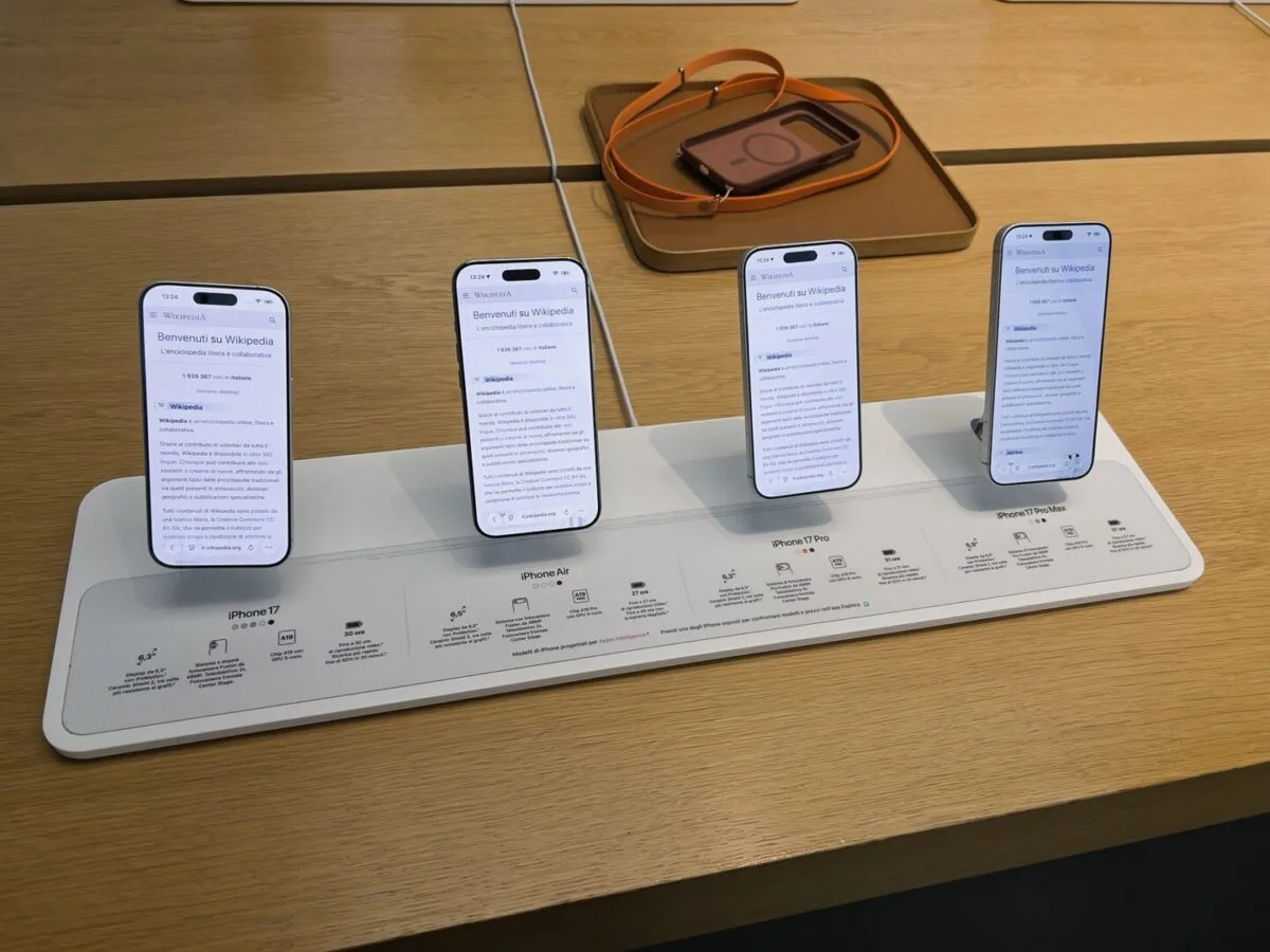 iPhone 18 Pro Cele patru modele din gama iPhone 17 așezate unul lângă altul, văzute din spate