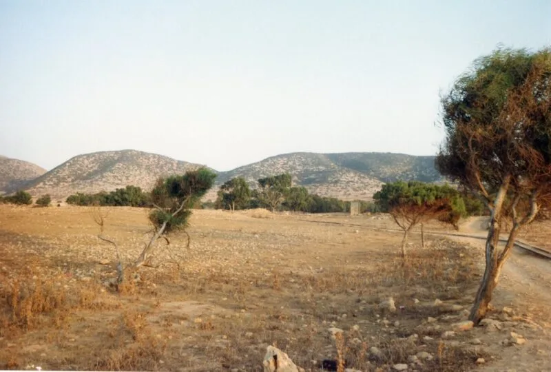 Vedere generală asupra ruinelor orașului antic Ptolemais din Libia