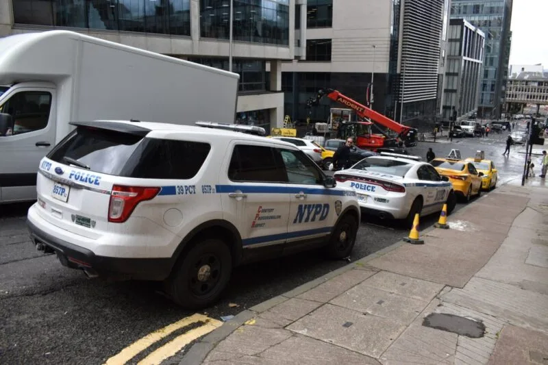 Platou de filmare pentru Spider-Man: Brand New Day, amenajat pe străzile din Glasgow pentru a imita New York-ul