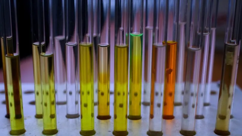 Baterii litiu-ion: tuburi cu soluții pregătite pentru spectroscopie RMN în laborator