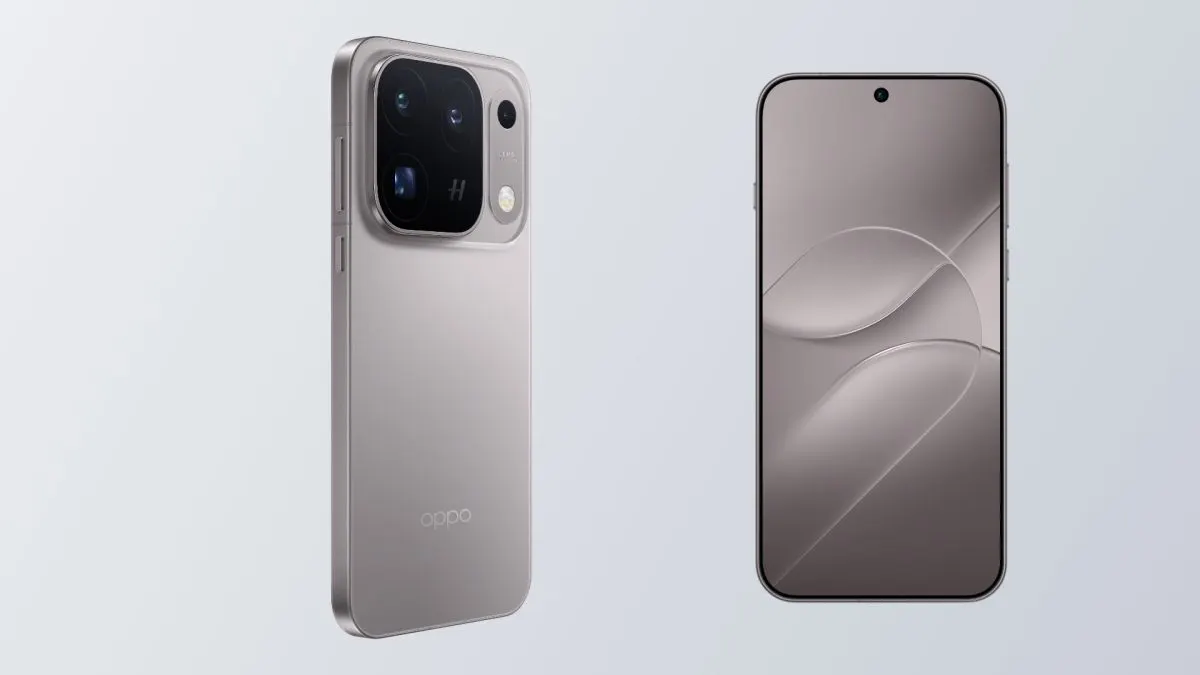 OPPO Find X10 OPPO Find X10 Pro Max în culoarea Titanium Grey, văzut din spate și din față